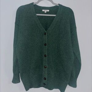 Madewell Forest Green Button-Up Cardigan